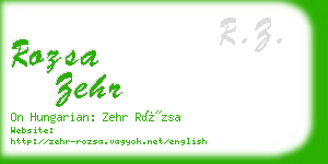 rozsa zehr business card